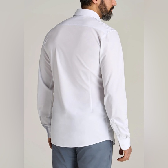 American Tall Traveler Stretch Dress Shirt White 2XL Semi Tall Career Classic - Picture 6 of 12